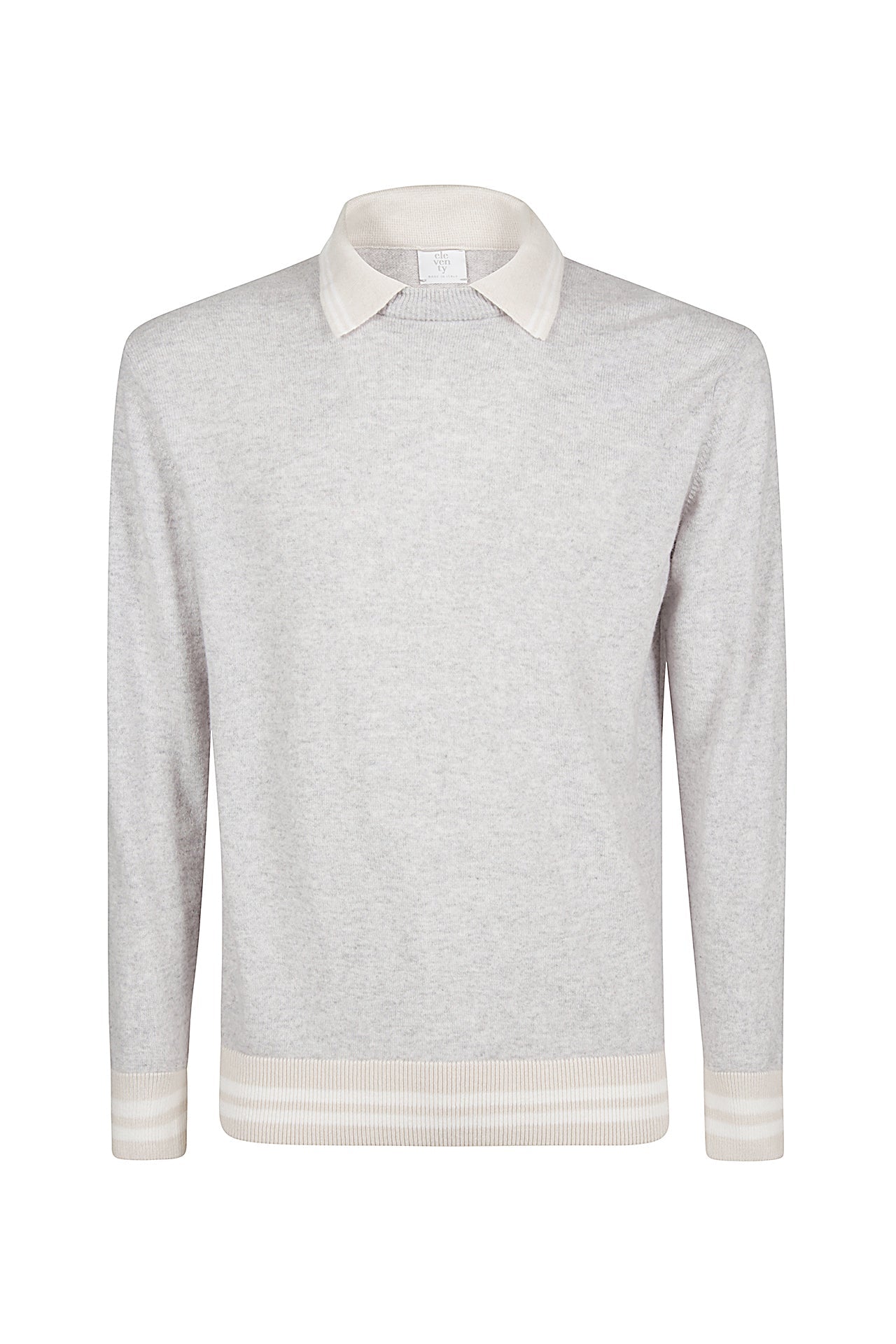 CREWNECK SWEATER POLO COLLAR – Eleventy Milano USA