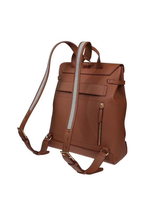 LEATHER AND FLANNEL BACKPACK