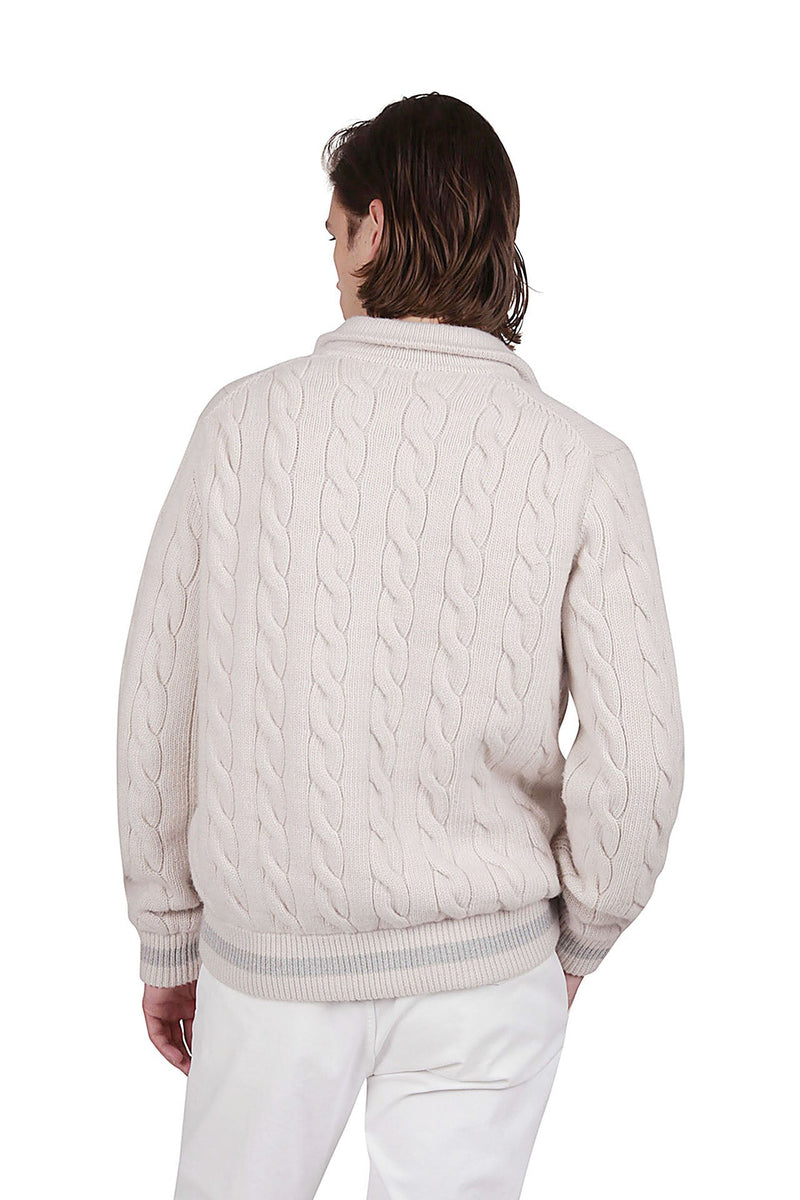 FULL ZIP WOOL CASHMERE SWEATER