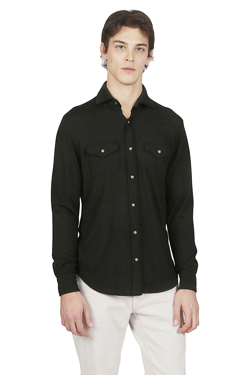 CASHMERE WOOL JERSEY SHIRT