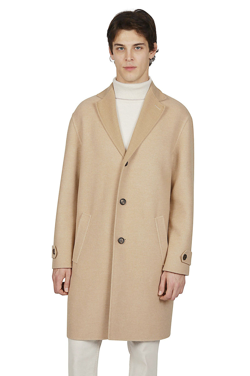 SINGLE BREASTED WOOL CASHMERE COAT