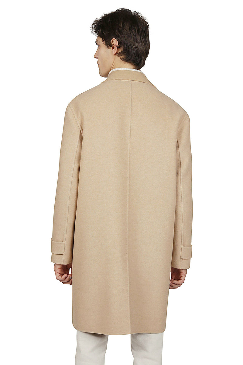 SINGLE BREASTED WOOL CASHMERE COAT