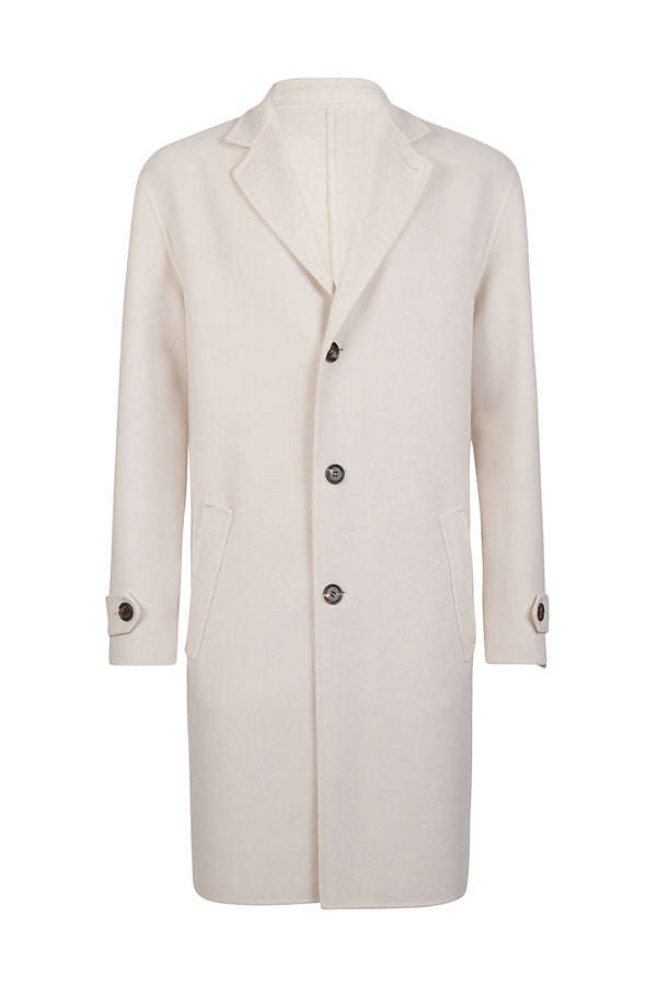 SINGLE BREASTED WOOL CASHMERE COAT