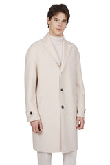 SINGLE BREASTED WOOL CASHMERE COAT