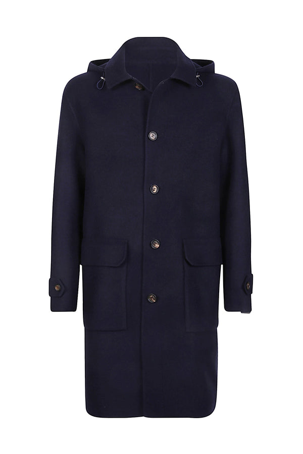 SINGLE BREASTED WOOL CASHMERE COAT