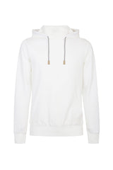 COTTON WOOL AND LEATHER HOODIE