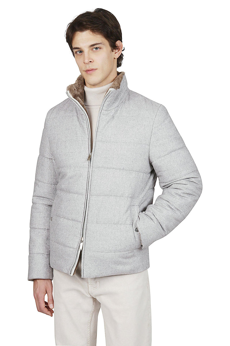 REVERSIBLE MOCK NECK FULL ZIP JACKET CRAFTED