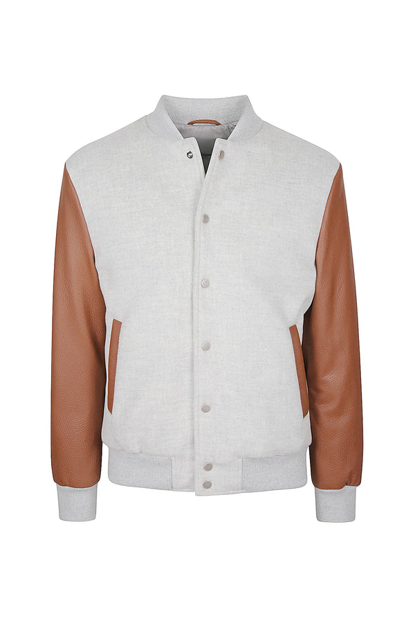 WOOL AND LEATHER BI-MATERIAL JACKET