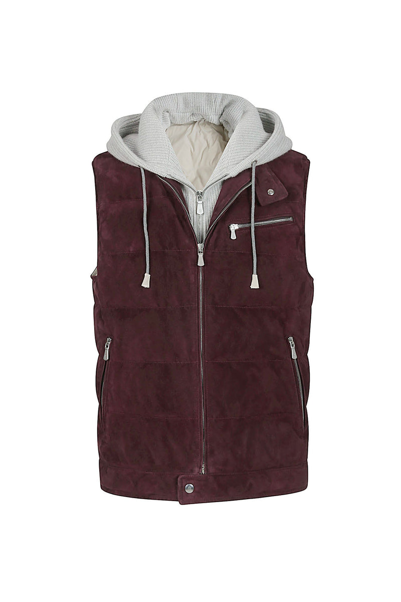 SUEDE AND CASHMERE WOOL BI-MATERIAL VEST