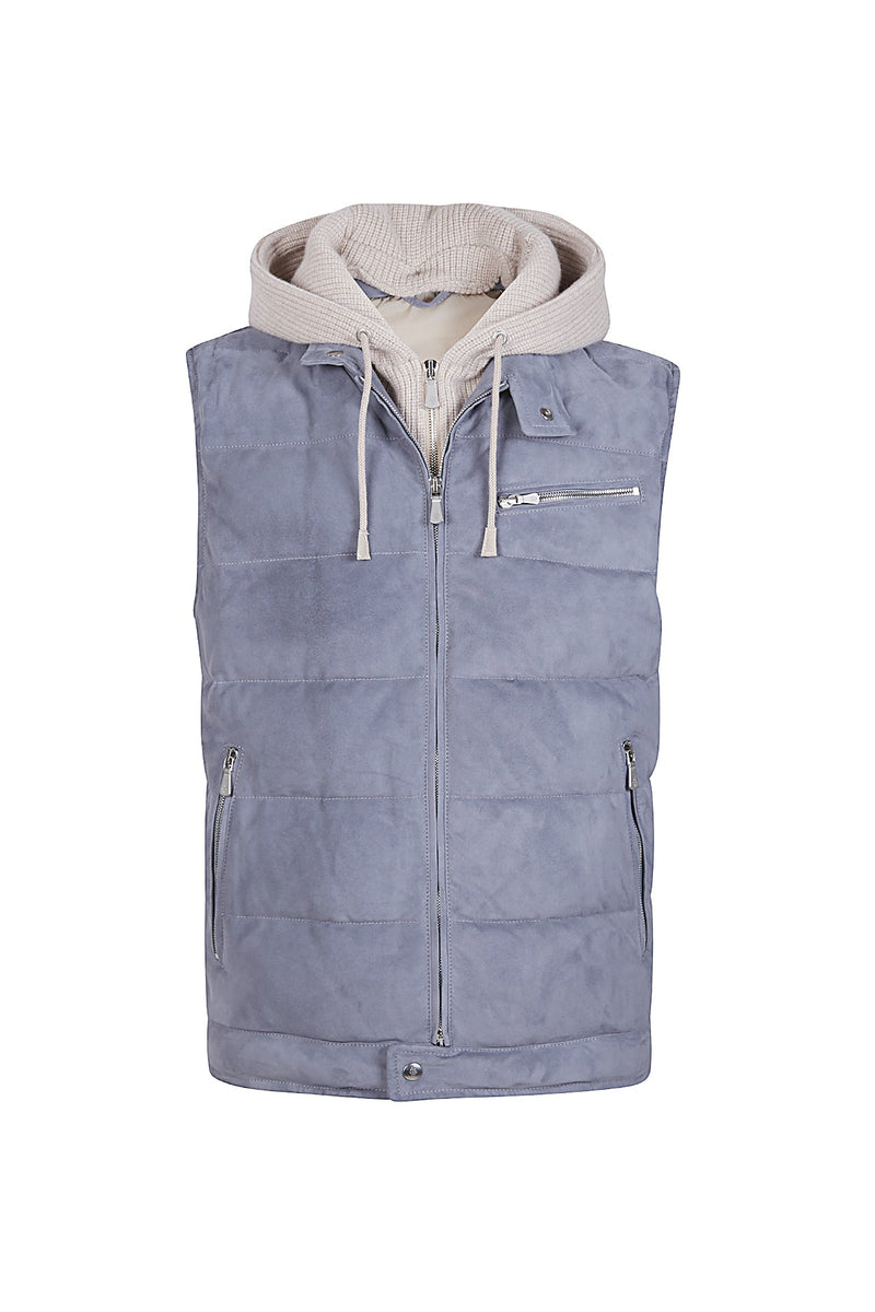 SUEDE AND CASHMERE WOOL BI-MATERIAL VEST