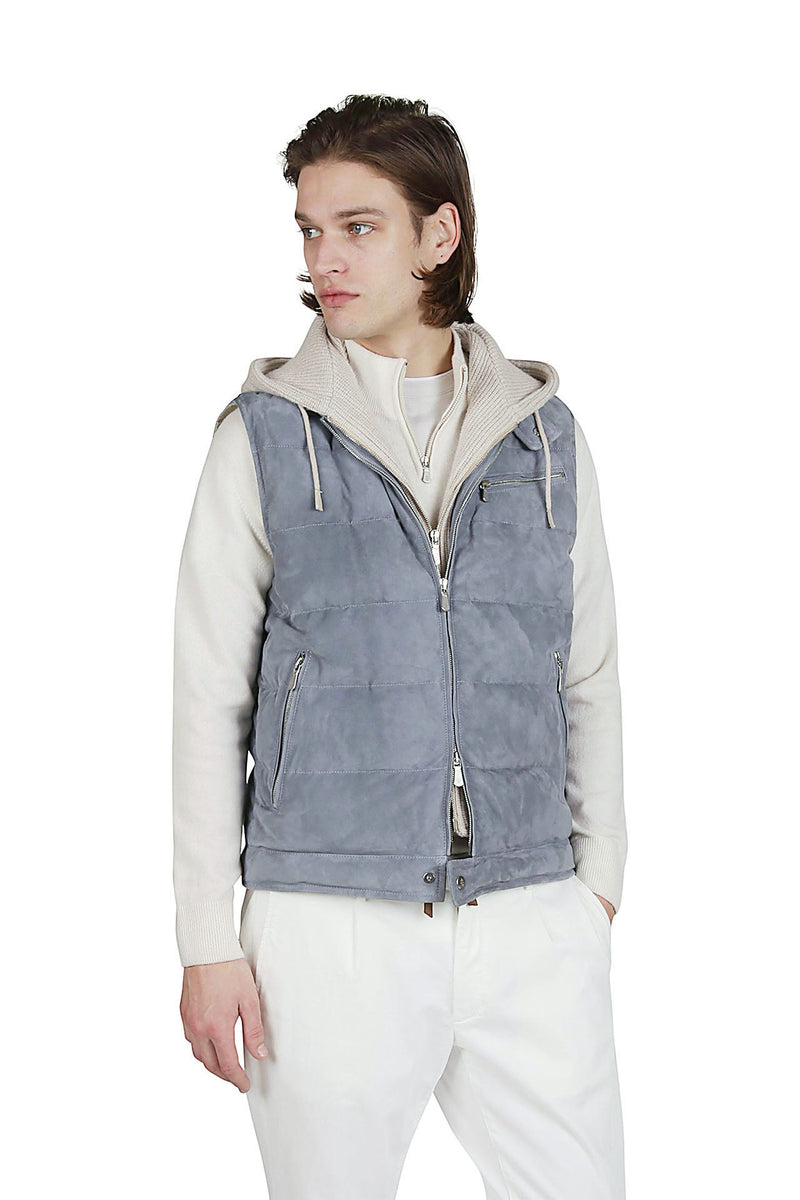 SUEDE AND CASHMERE WOOL BI-MATERIAL VEST