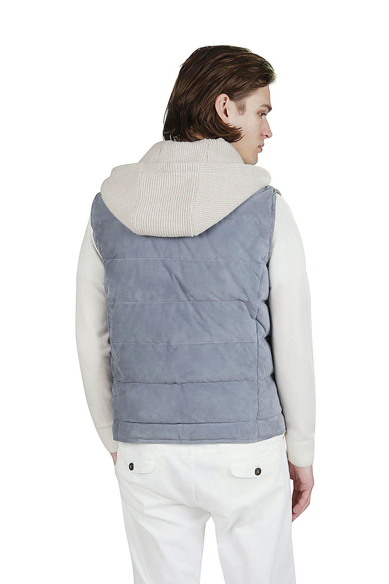 SUEDE AND CASHMERE WOOL BI-MATERIAL VEST