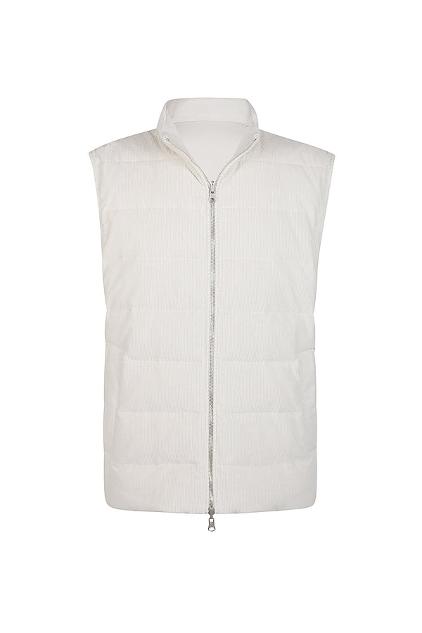 REVERSIBLE VELVET AND NYLON VEST