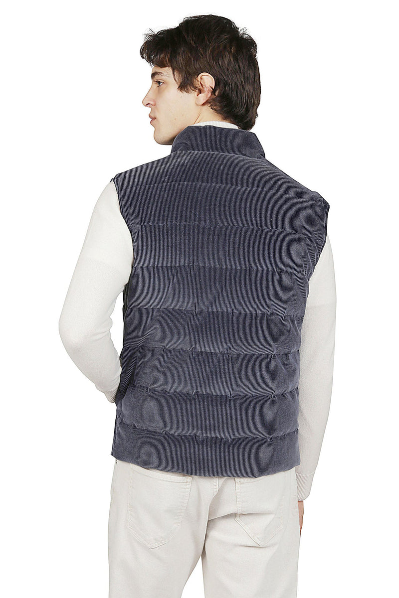 REVERSIBLE VELVET AND NYLON VEST