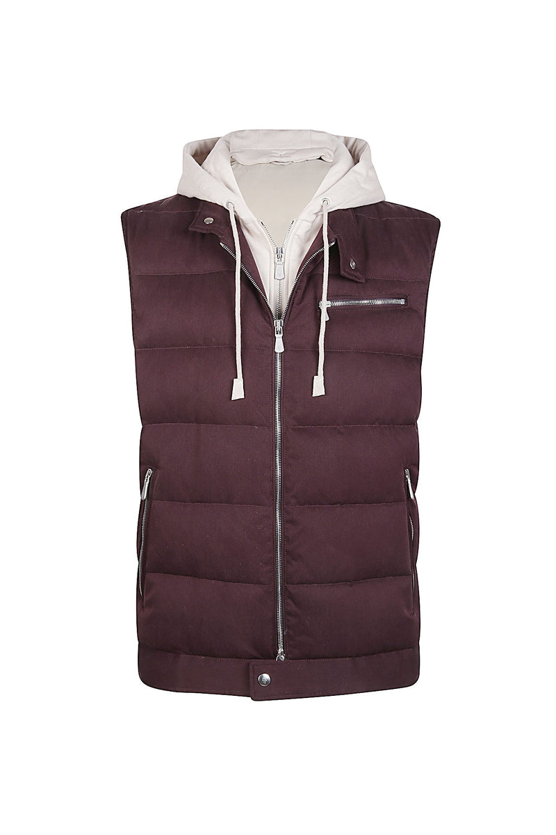 BI-MATERIAL SILK CASHMERE VEST