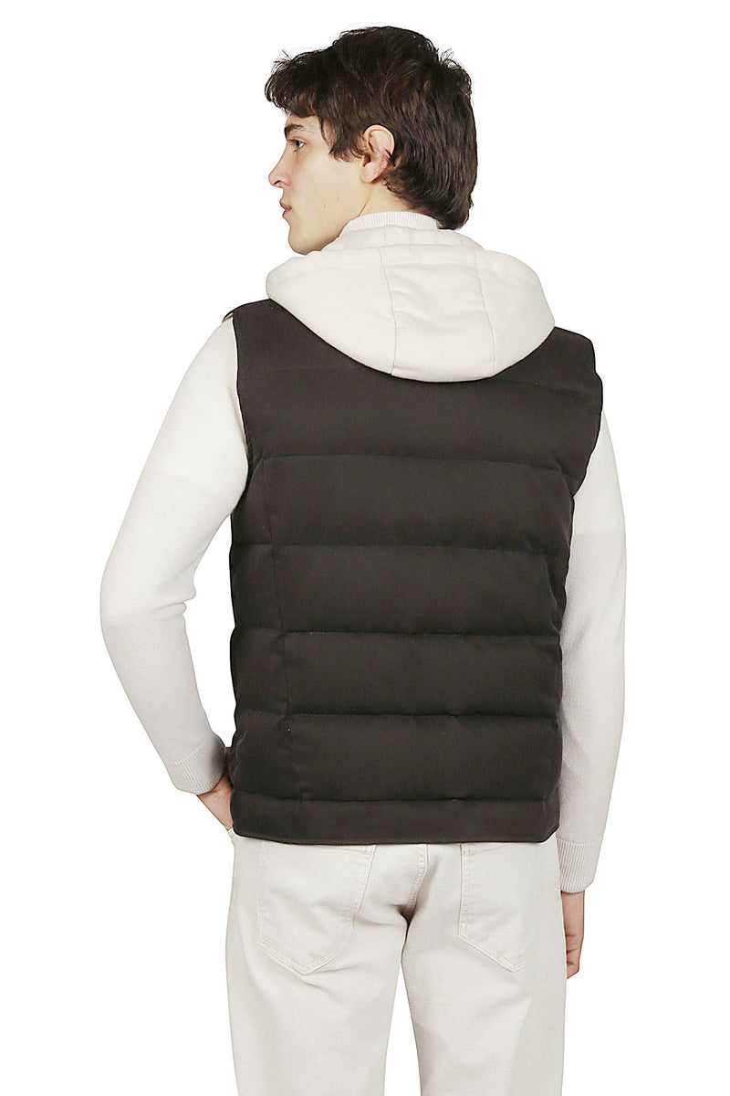 BI-MATERIAL SILK CASHMERE VEST