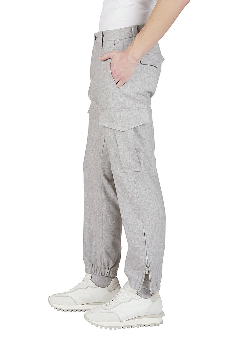 CASHMERE WOOL CARGO PANTS