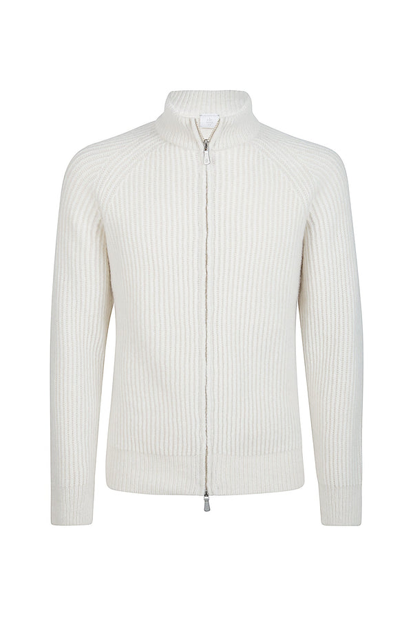 FULL ZIP CASHMERE SILK SWEATER