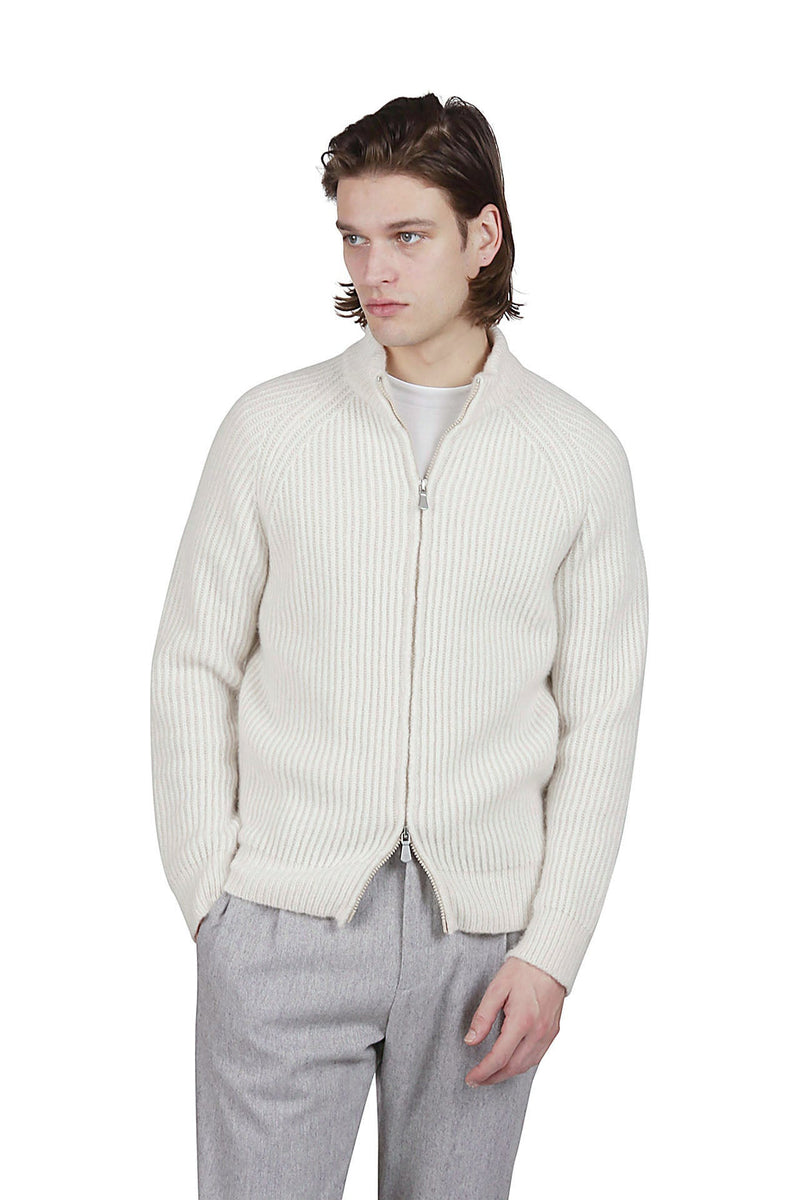 FULL ZIP CASHMERE SILK SWEATER