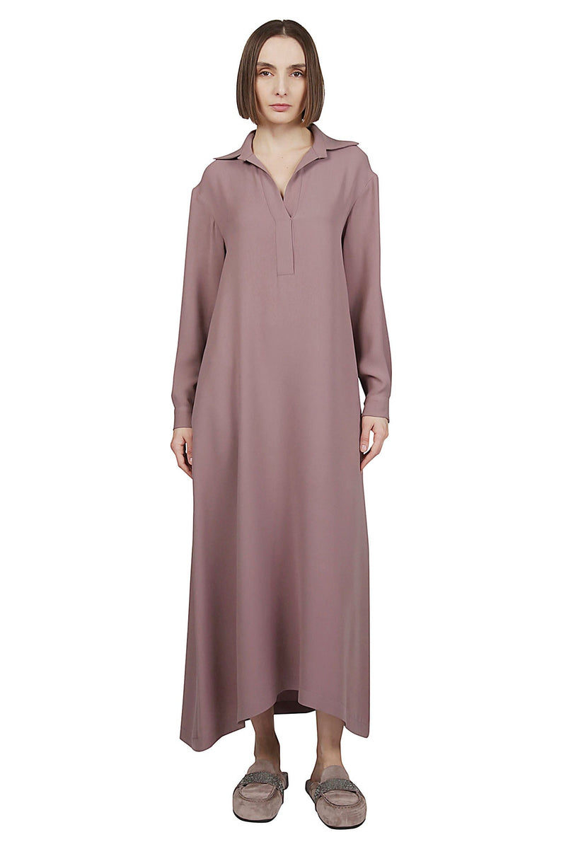 PLAIN SILK CADY DRESS