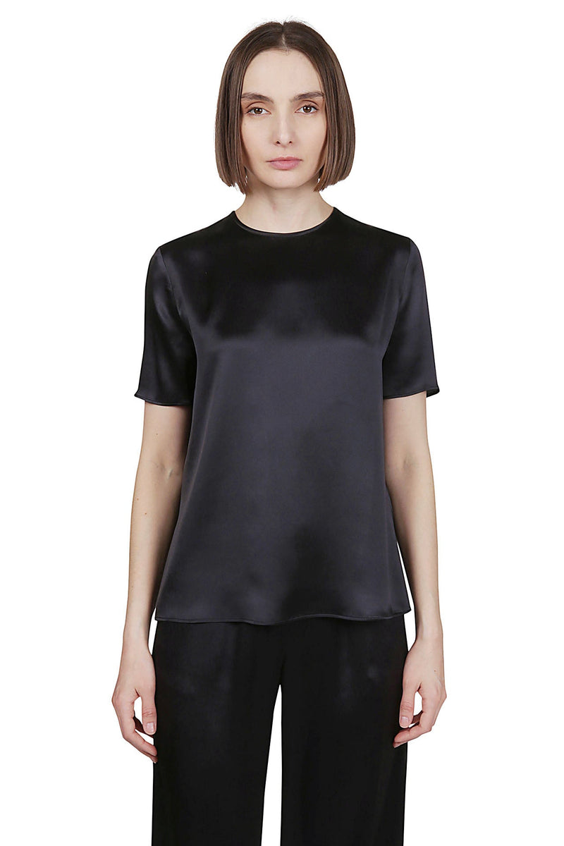 CREW NECK T-SHIRT SILK PLAIN