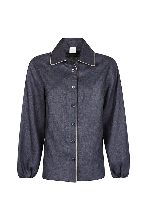 LINEN SHIRT WITH PIPING