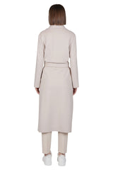 COAT WITH BELT VIRGIN WOOL PLAIN