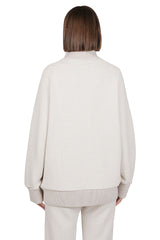 FULL ZIP SWEATSHIRT WOOL POLYAMIDE VISCOSE LUREX + WOOL CASHMERE YARN