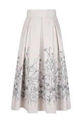 WOOL POLYAMIDE LUREX SKIRT WITH VANONI EMBROIDERY