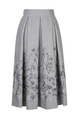 WOOL POLYAMIDE LUREX SKIRT WITH VANONI EMBROIDERY