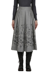 WOOL POLYAMIDE LUREX SKIRT WITH VANONI EMBROIDERY