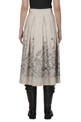 WOOL POLYAMIDE LUREX SKIRT WITH VANONI EMBROIDERY