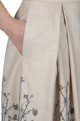 WOOL POLYAMIDE LUREX SKIRT WITH VANONI EMBROIDERY