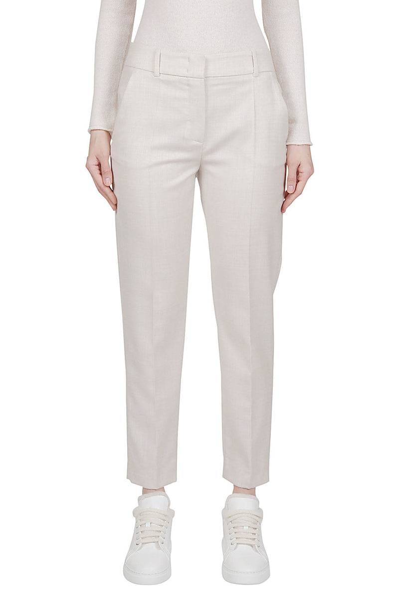 SLIM WOOL POLYAMIDE LUREX PANTS