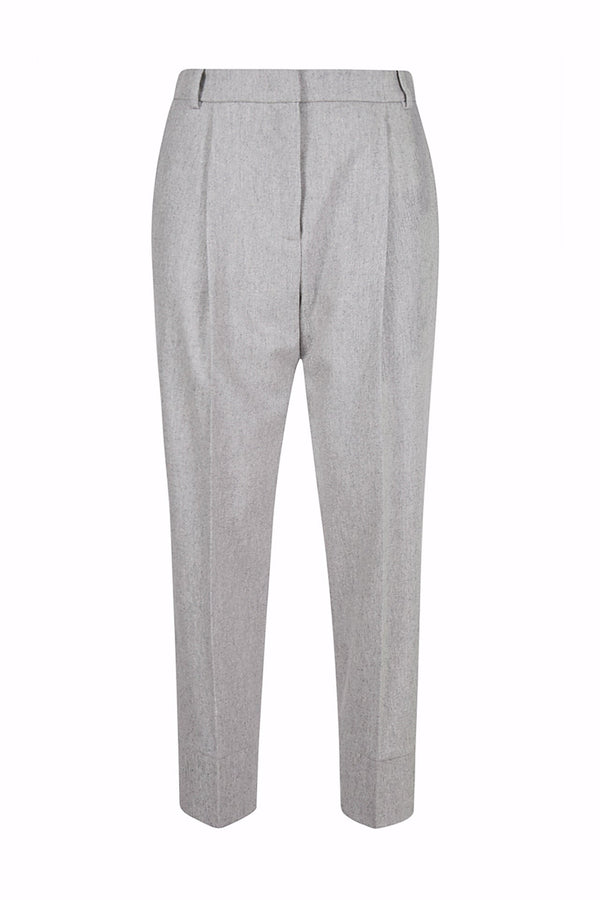 WOOL CASHMERE ELASTANE PLAIN PANTS