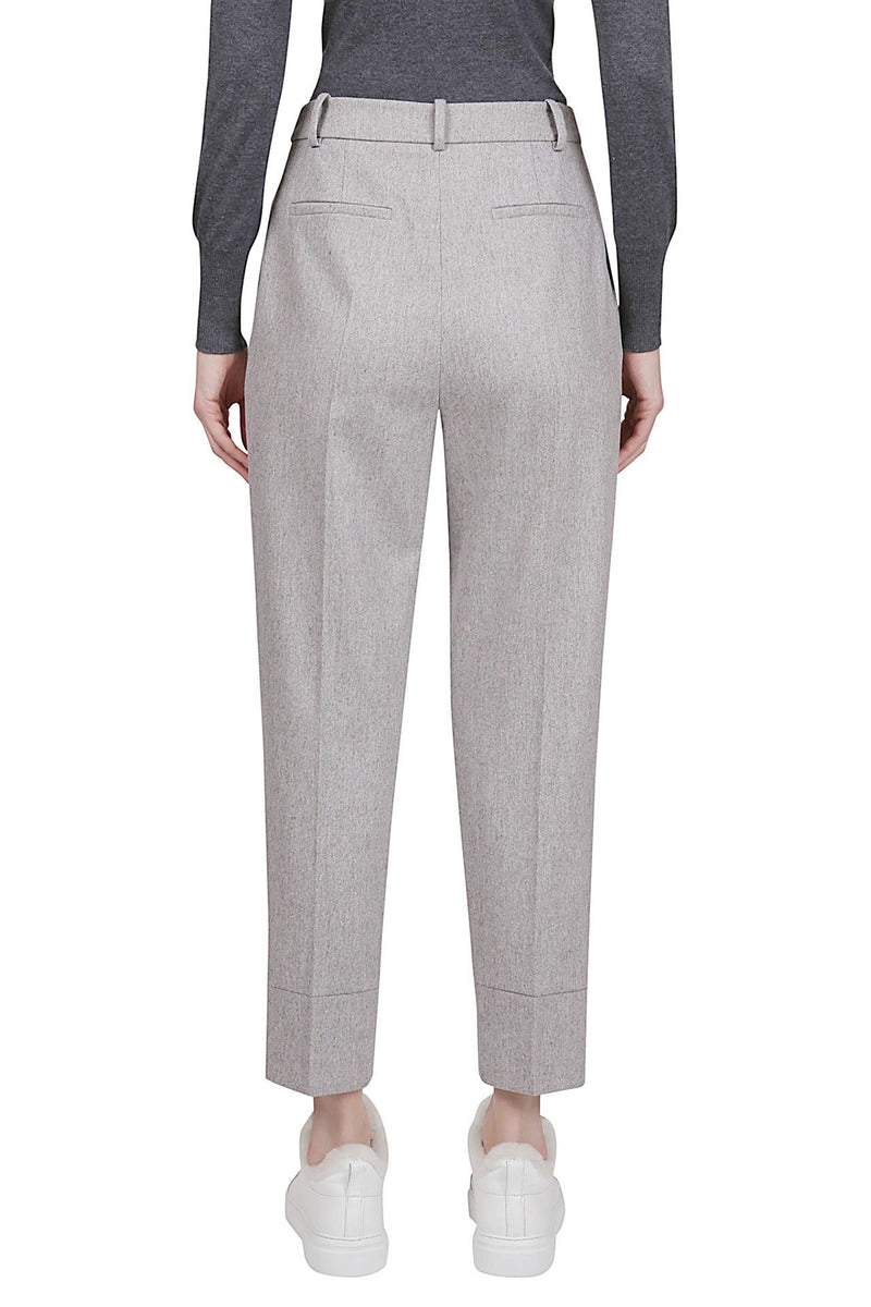 WOOL CASHMERE ELASTANE PLAIN PANTS