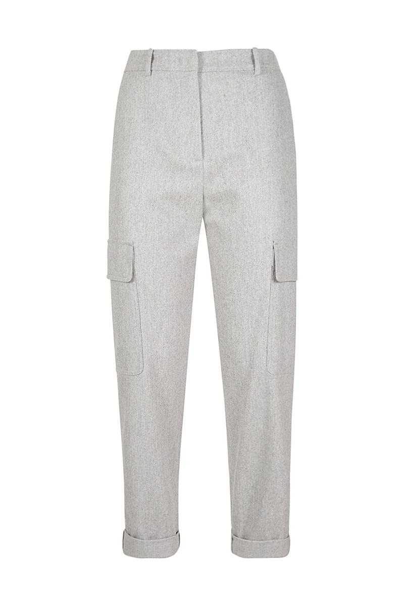 WOOL CASHMERE ELASTANE PLAIN PANTS