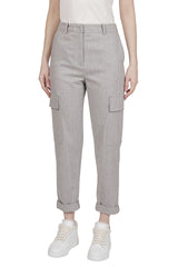 WOOL CASHMERE ELASTANE PLAIN PANTS