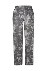 PRINTED SILK TROUSERS MICROFLOWER PRINT