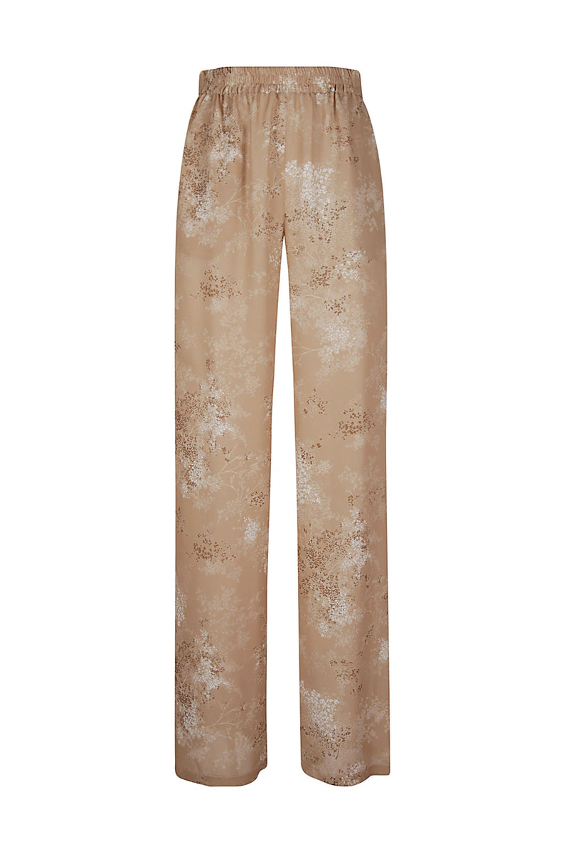 PRINTED SILK TROUSERS MICROFLOWER PRINT