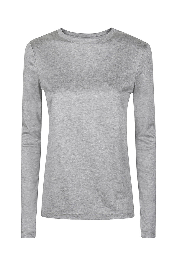 MELANGE COTTON TENCEL CREW NECK T-SHIRT