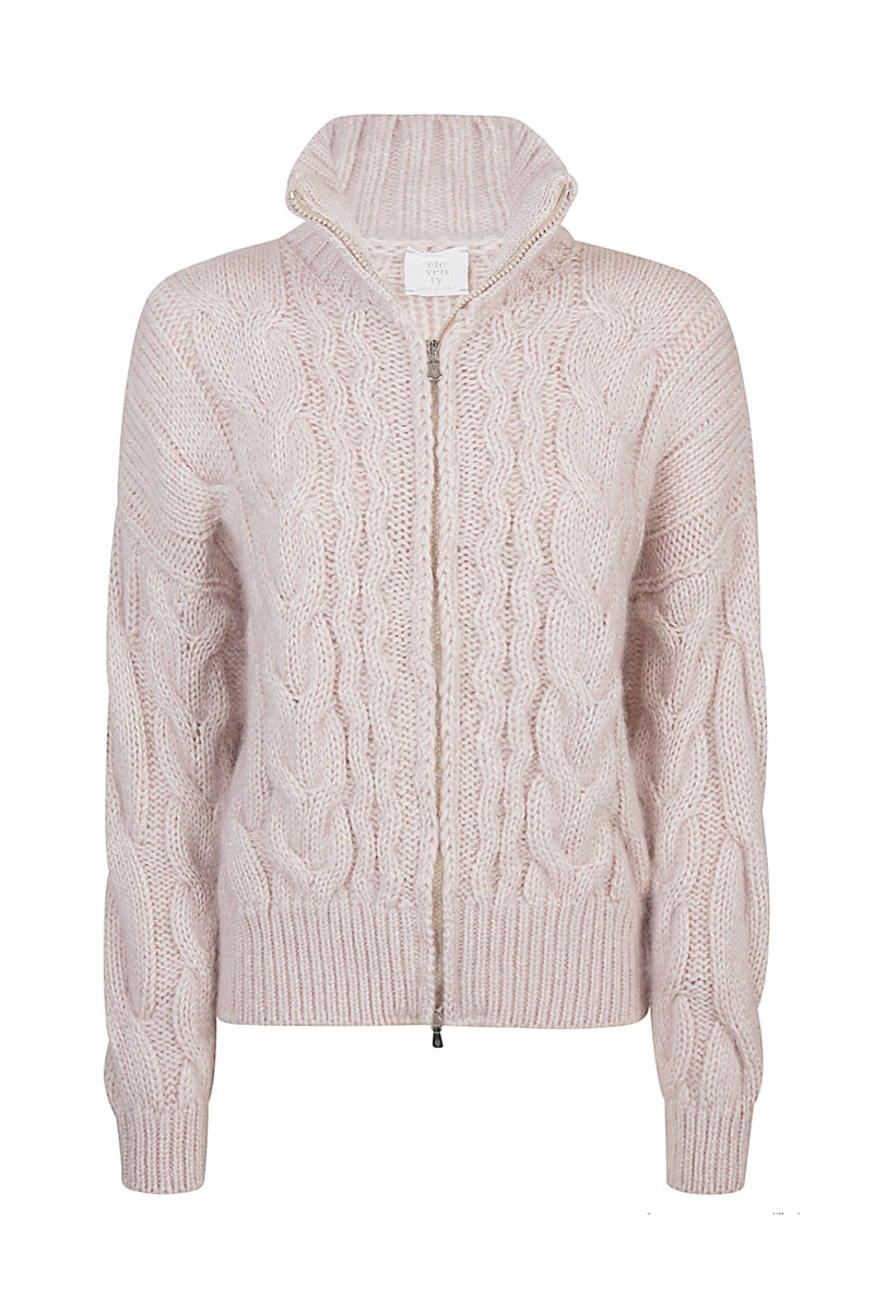 MAGLIA FULL ZIP LANA MERINOS SUPER KID MOHAIR SETA POLIESTERE METALLIZZATO