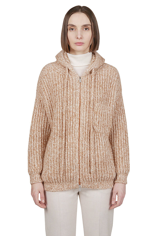 MAGLIA FULL ZIP LANA CASHMERE KID MOHAIR SETA LUREX