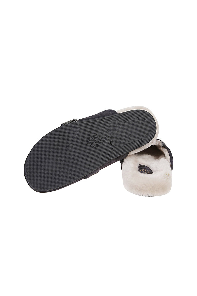 SHOE CRUST CALF + SHEEPSKIN LAMB + RHINESTONE