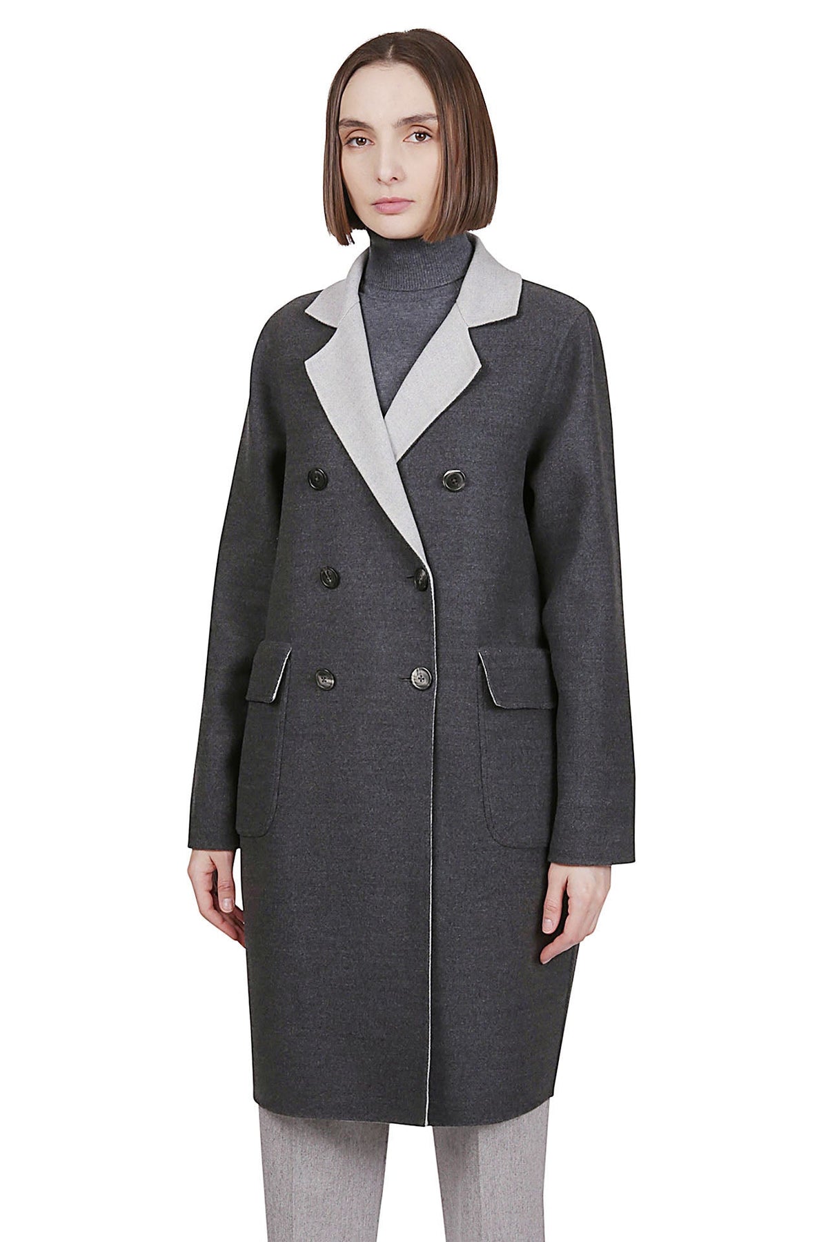 DOUBLE BREASTED WOOL COAT – Eleventy Milano USA