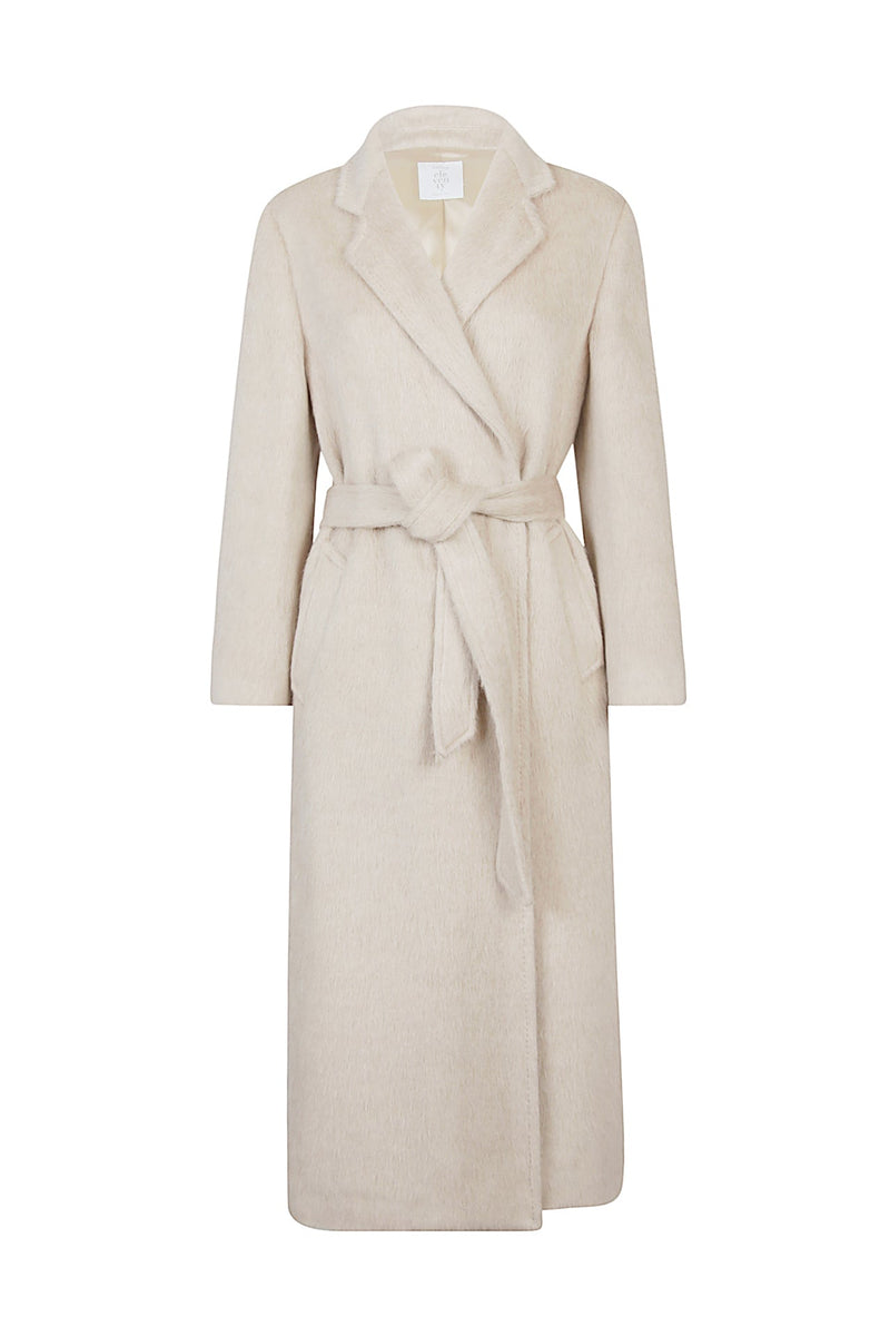 BABY LAMA WOOL COAT WITH BELT