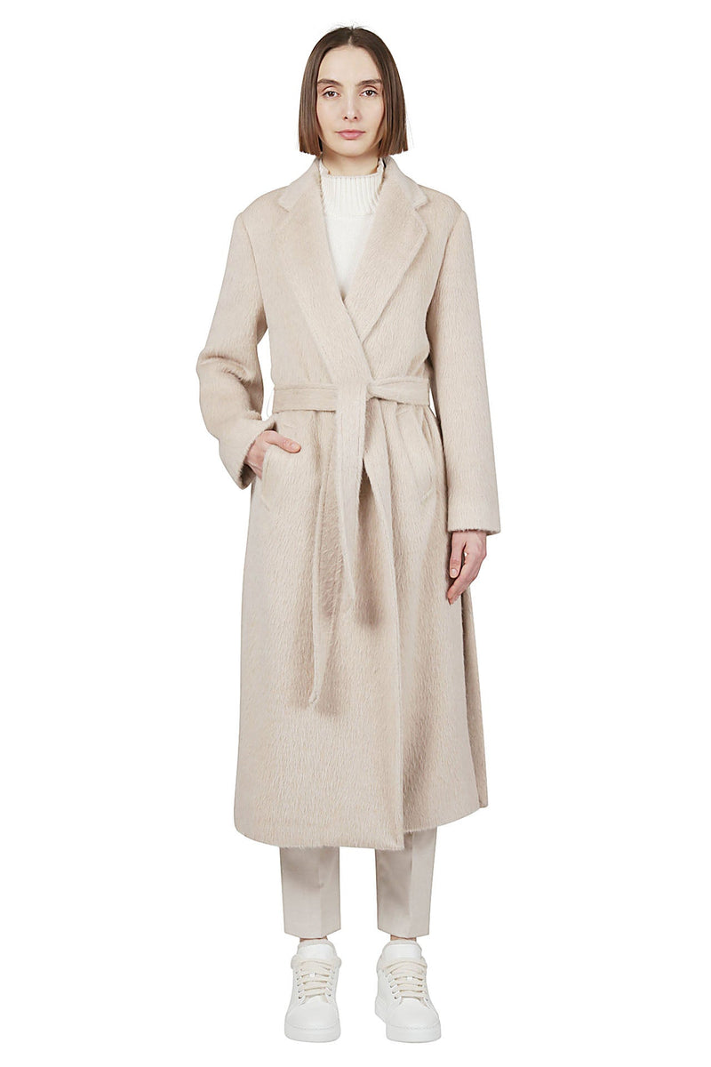 BABY LAMA WOOL COAT WITH BELT