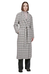 CASHMERE CHECK BELT COAT