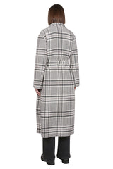 CASHMERE CHECK BELT COAT