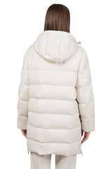 NYLON WOOL POLYAMIDE LUREX DOWN JACKET + KNIT